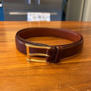 Polo Ralph Lauren Mens 38 Brown Saddle Leather Belt Adjustable Gold Buckle